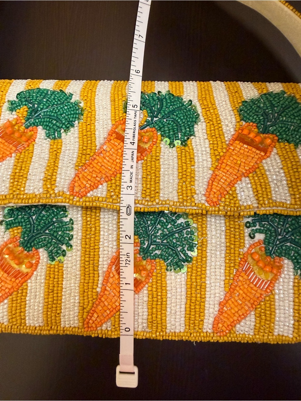 Hand crafted India Beaded Carrots Shoulder Bag Yellow-Green. NWT Tik Tok Viral - Picture 9 of 9